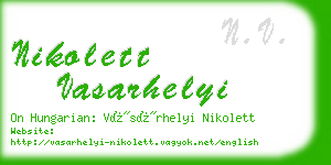 nikolett vasarhelyi business card